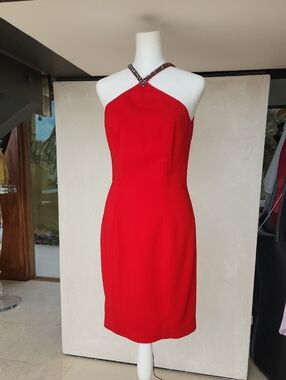 Carmen Marc Valvo Infusion Vibrant Red Dress